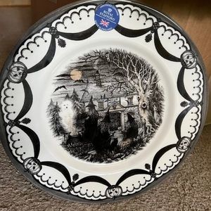 Halloween coven witch painted glass plates